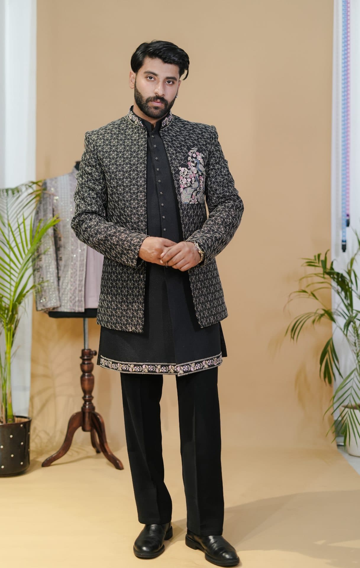 Indowestern Peacock black