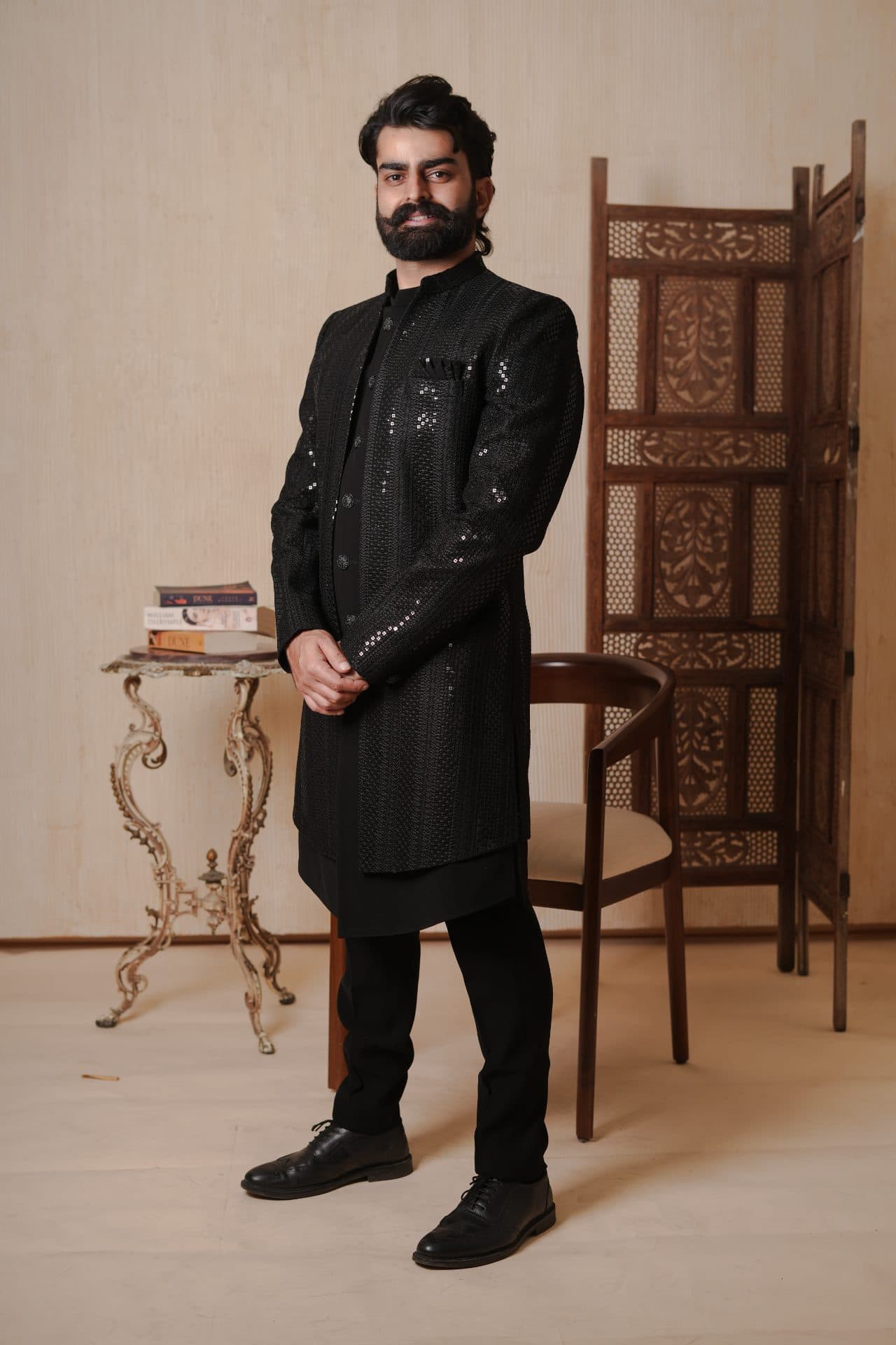 Indowestern Seq 2Layer Black